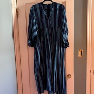 Block Print Cotton Midi Dress